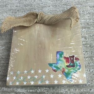 Texas Notepad with Burlap Ribbon